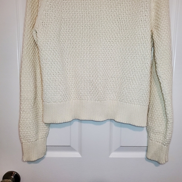 Lauren Ralph Lauren Cream Off White Fisherman Sweater Size Medium - Picture 8 of 11